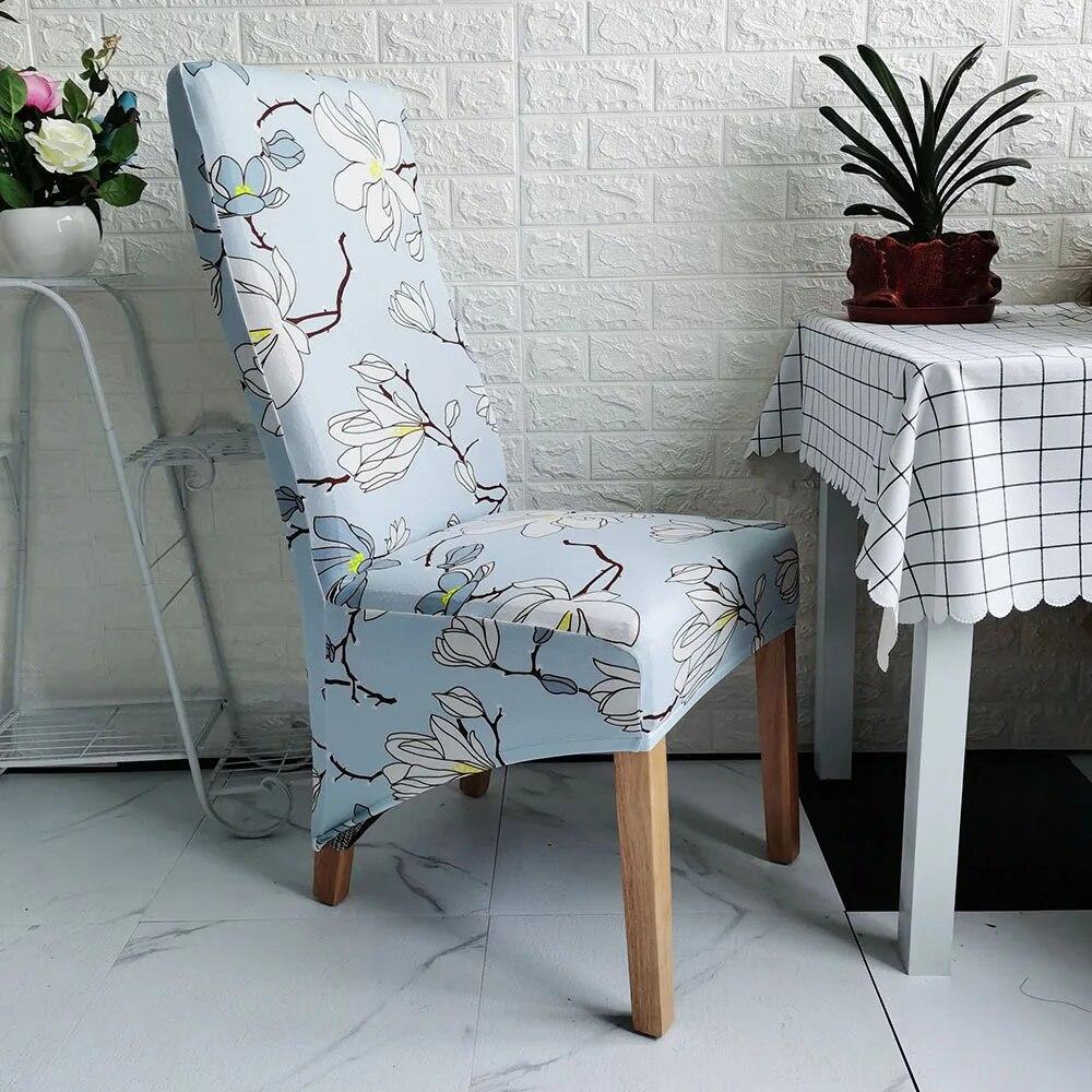 Printed King Back Chair Cover Stretch Large XL Size Chair Covers for Dining Room Home Hotel Banquet Decor Long Seat Protectors