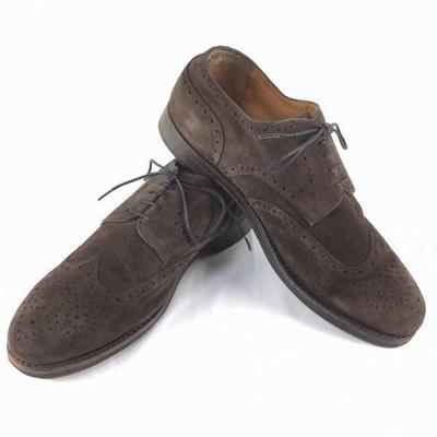 80er-90er Vintage Windsor Goodyear Welted Wildleder Wingtip Business Schuhe Braun Größe 9.5 27.5(GEBRAUCHT)