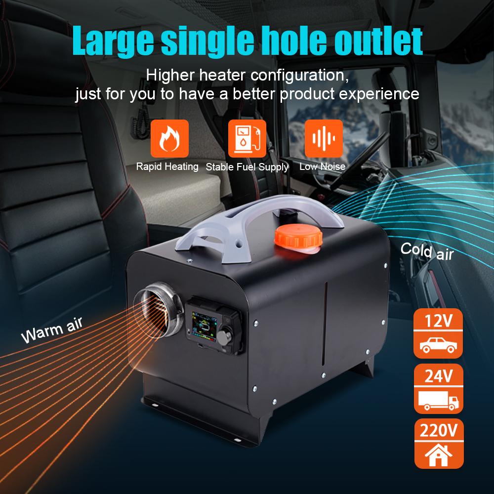 Car Parking Heater Set 12v 24v 220v Universal 2-8KW Black Full Body Metal Thickened Shell With Bluetooth Voice Playback Function