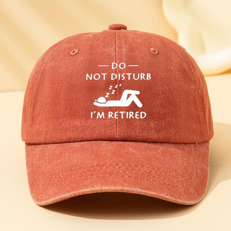 A Stylish Unisex Baseball Cap with a DO NOT DISTURB IM RETIRED Print Featuring a Classic Vintage Washed Design This Lightwe