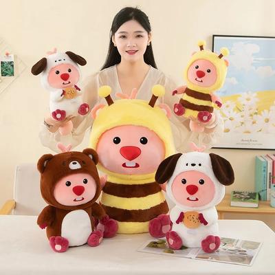 Kawaii  Little Beaver Loopy Plush Toys Cute Bee Bear Dress Up Stuffed Soft Doll Children Halloween Christmas Gifts