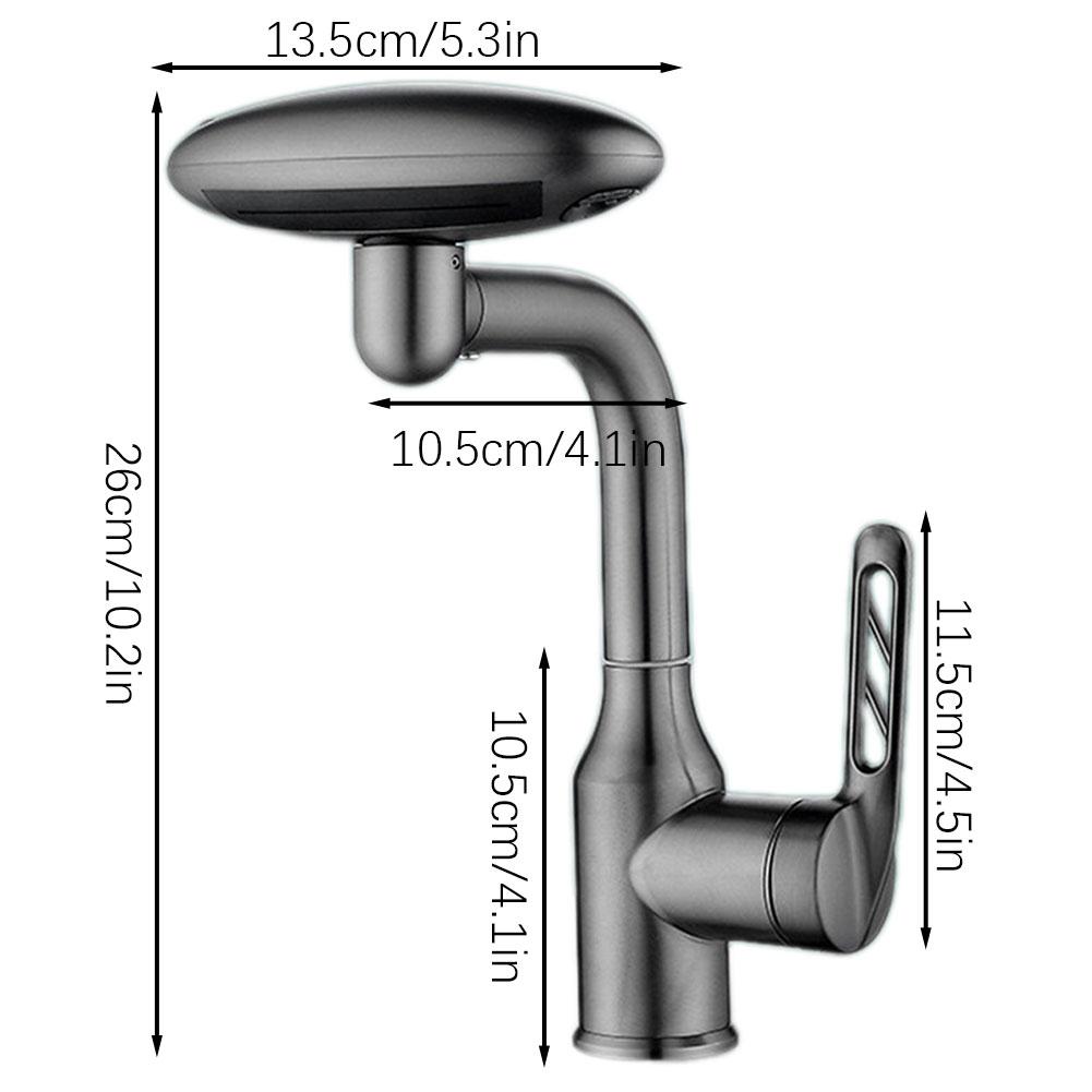 Stainless Steel Bathroom Faucet 360° Swivels Basin Mixer Tap For Hotel Style Vanity Room