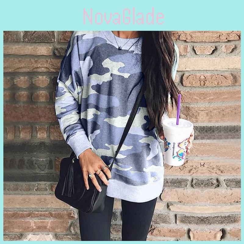 Premium Camouflage Woman Fashion Jumper Pullover Casual Tops Blouse Tee T-shirt