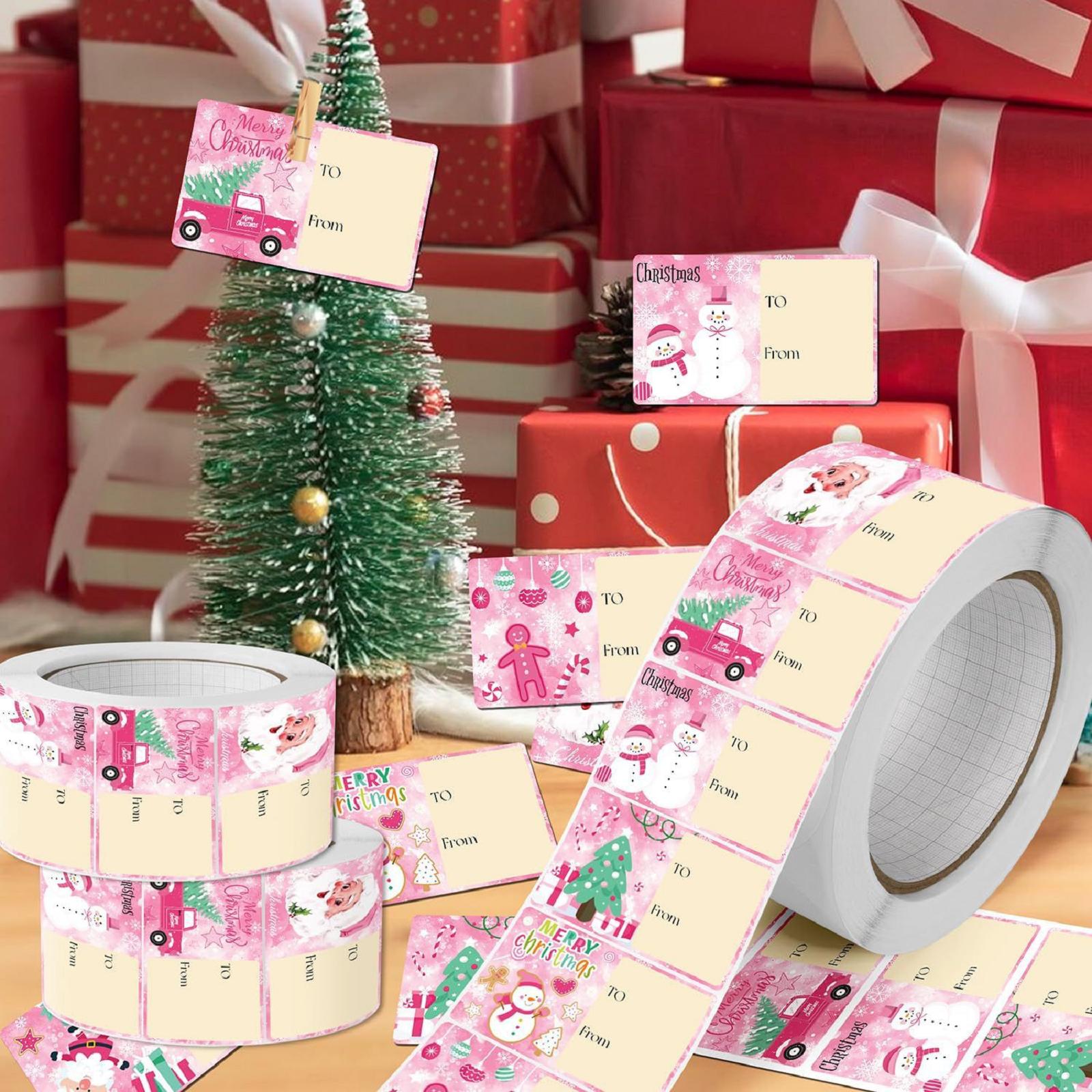 

210 шт. Рождественские подарочные бирки - Подарочные бирки для рождественских подарков - Для женщин, мужчин, детей - Рождественская оберточная бумага - Рождественские украшения - One Size розовый