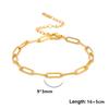 European & American Gold Stainless Steel Paperclip Chain Bracelet for Women