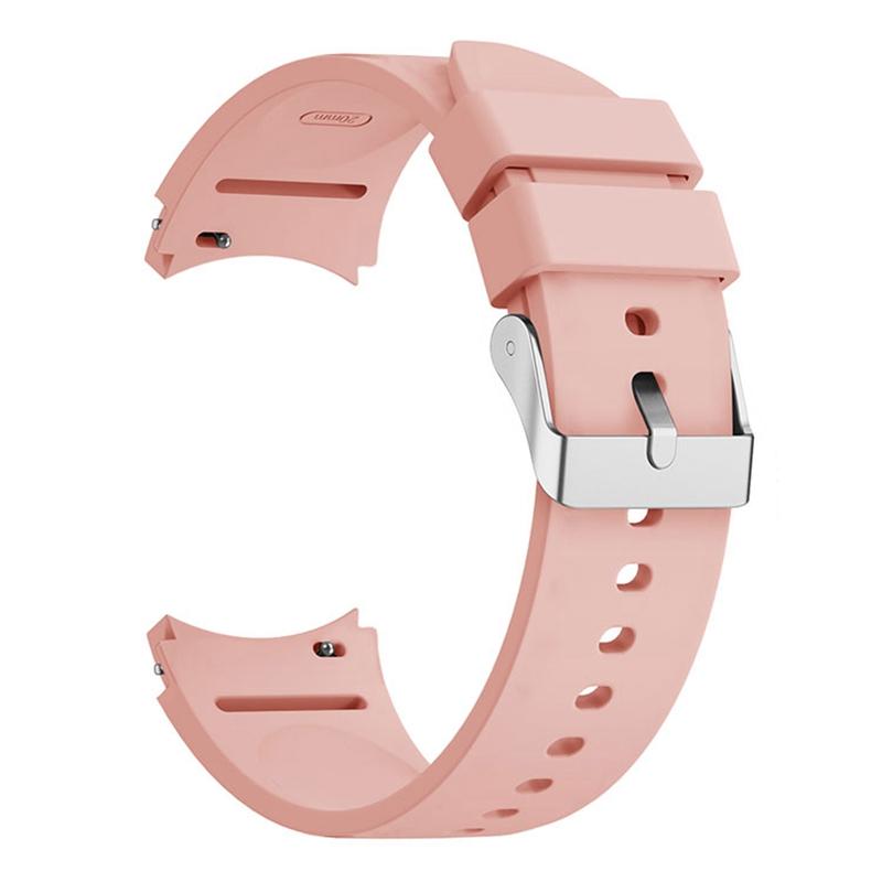 

For Samsung Galaxy Watch FE 40mm/Watch6 40mm/44mm/Watch6 Classic 43mm/47mm Watch Band Silicone Strap with Silver Buckle Baby Blue