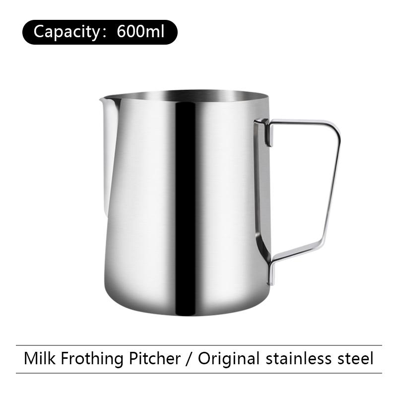 Stainless Steel Milk Frothing Jug Long Rounded Spout Latte Art Jug Milk Pitcher Frother Professional Barista Steaming Accessorie