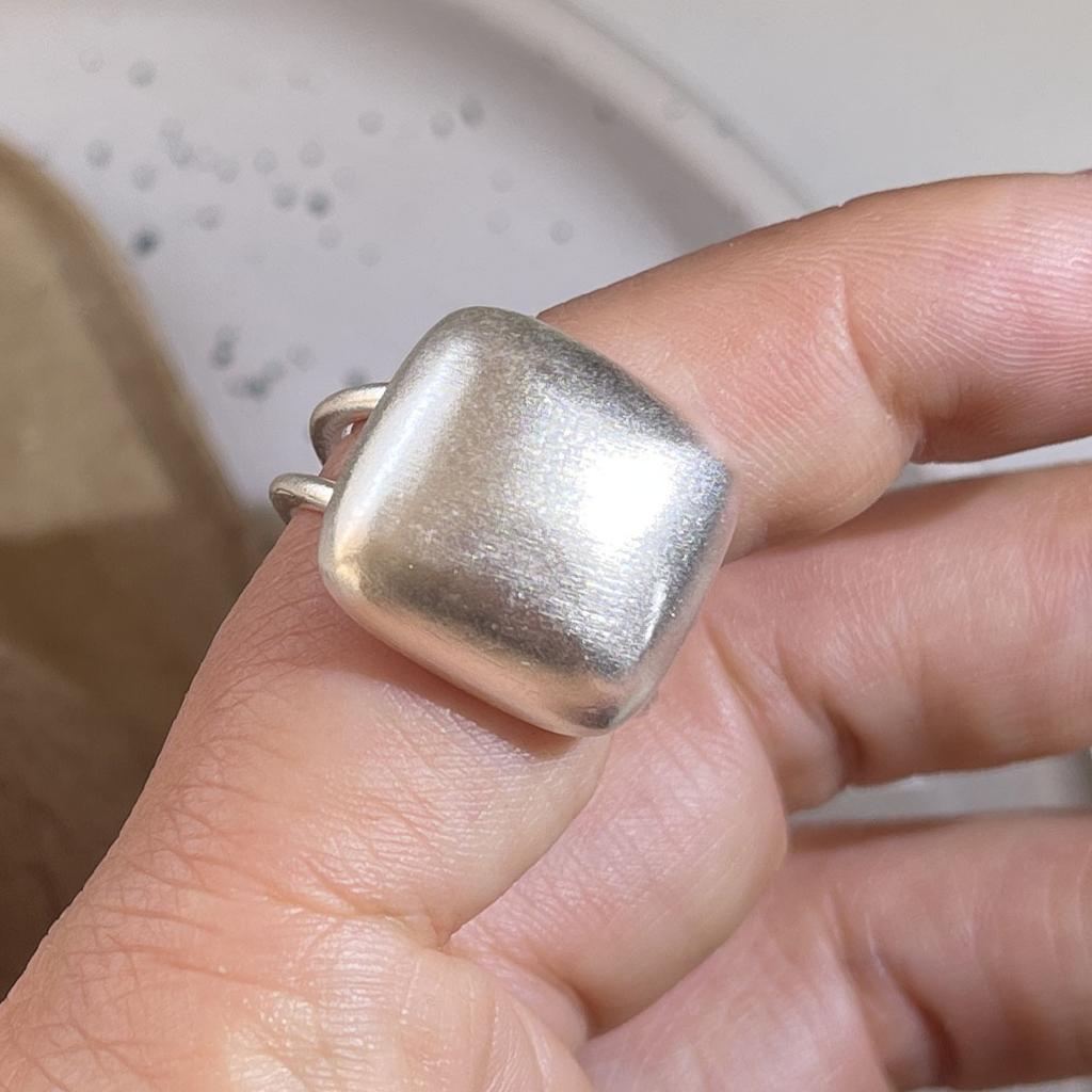 925 Sterling Silver Rings for Women Men Couple Minimalist Handmade Simple Square Shape Ring Party Jewelry Gift Prevent Allergy