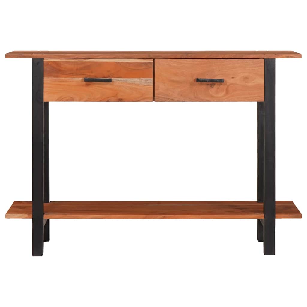 Console Table with Drawers Brown and Black 110 X 30 X 75 Cm