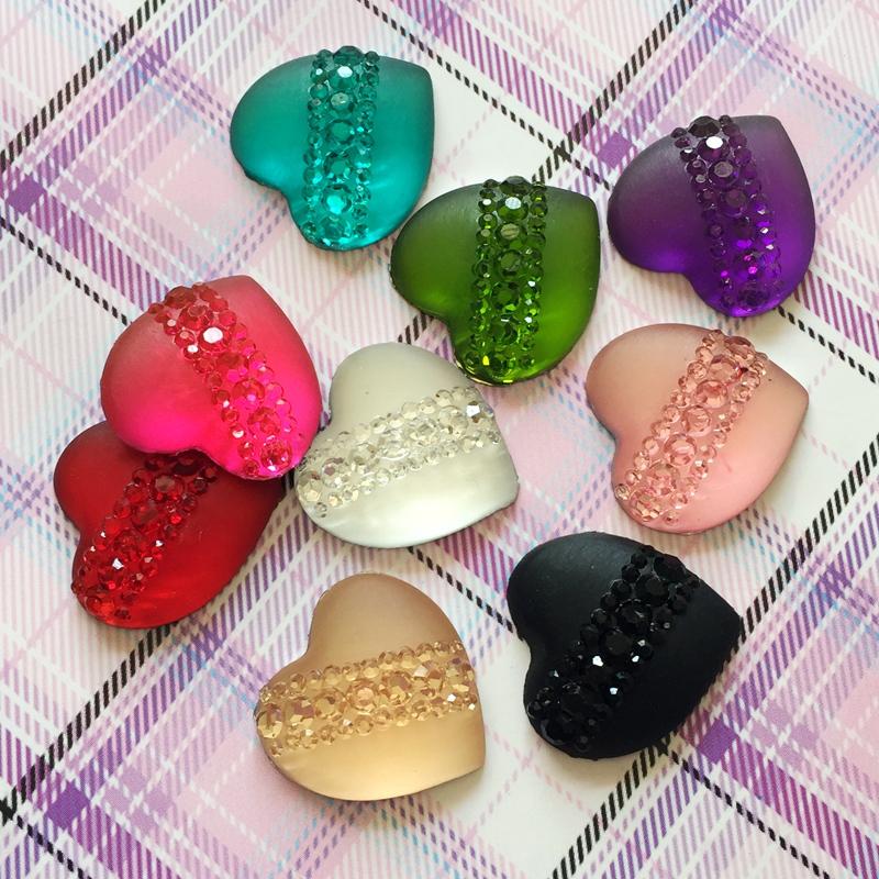 wholesale diy heart-shaped resin rhinestones wedding accessories scrapbook wedding decoration  rhinestone