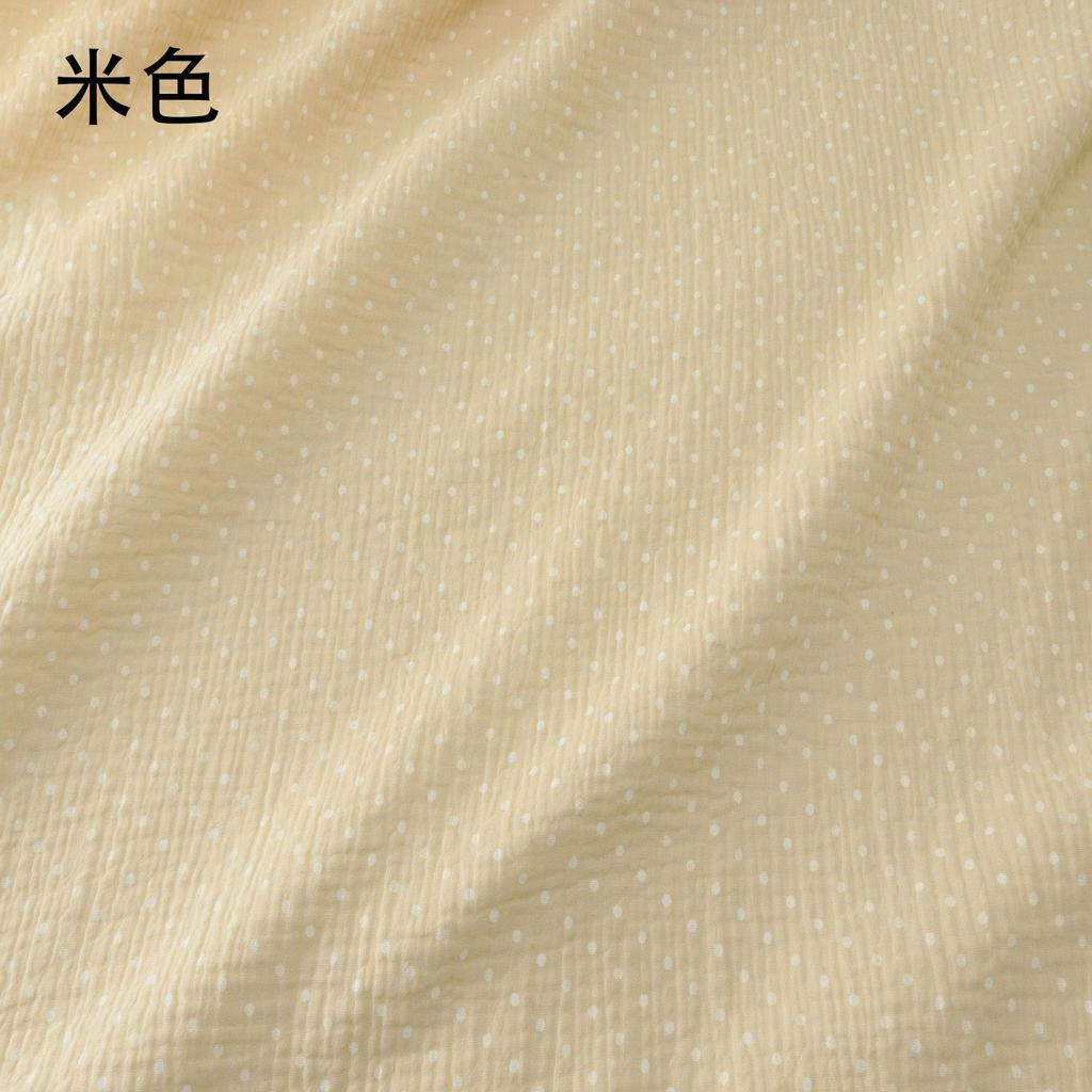 Soft Dot Print Cotton Sewing Fabric Crepe Double Layer Gauze Cloth Cotton Skirt Pajama Cotton Fabric 100*135cm