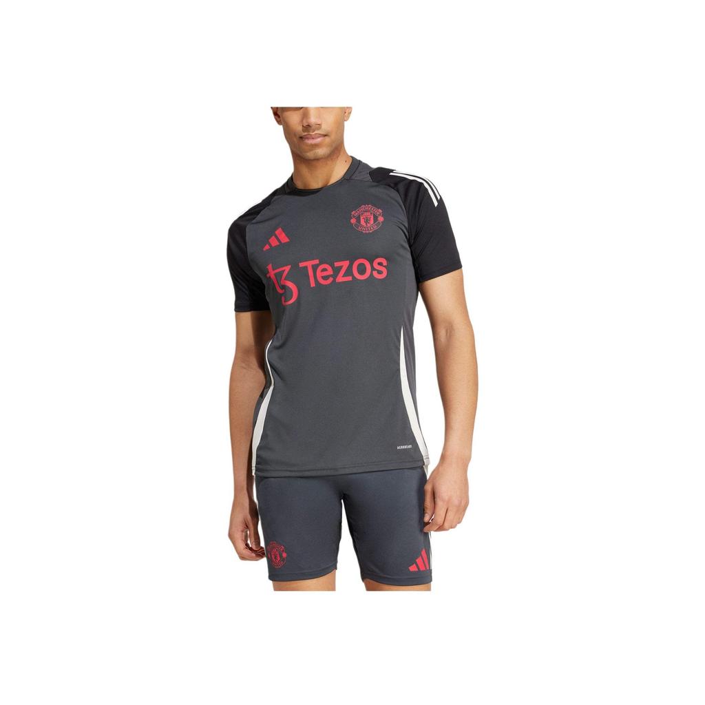 Adidas Tiro 24 Manchester United Sport Performance Training Fashion Comfortable Short Sleeve T-Shirt Men Tops Gray IS8086