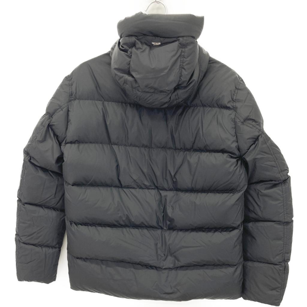 HERNO PI001140U Black Water-Resistant Nylon Down Hoodie Blouson Jacket 48 blackUsed