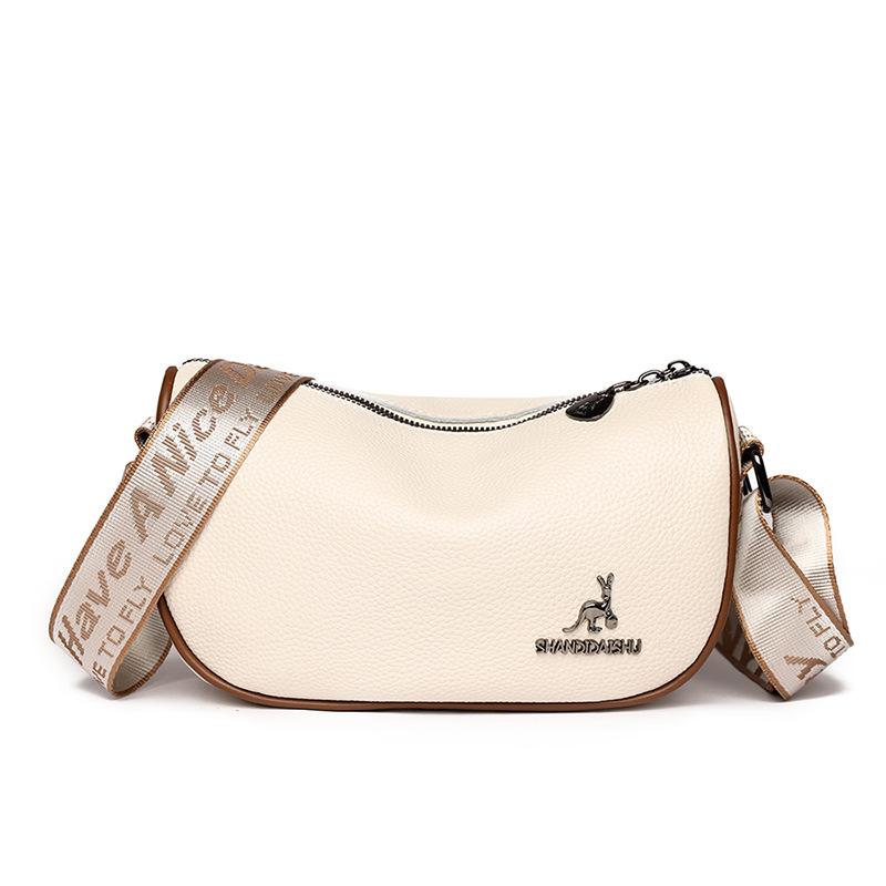 Kangaroo Brand Leather Shoulder Messenger Bag Fashion Casual Dumpling Bag