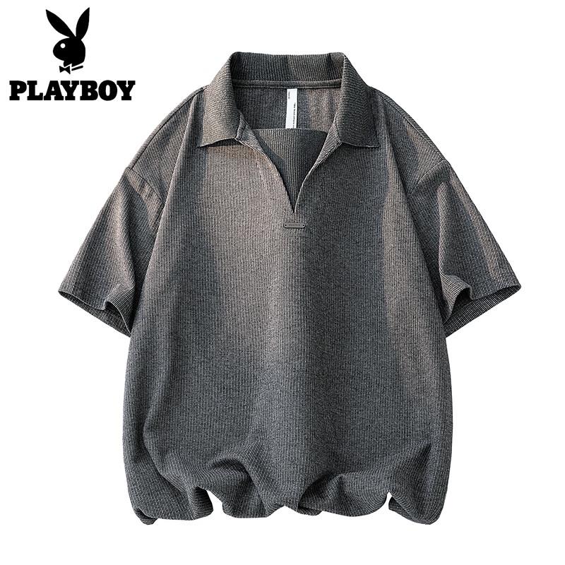 PLAYBOY Men s Polo Neck Short Sleeve T-Shirt M