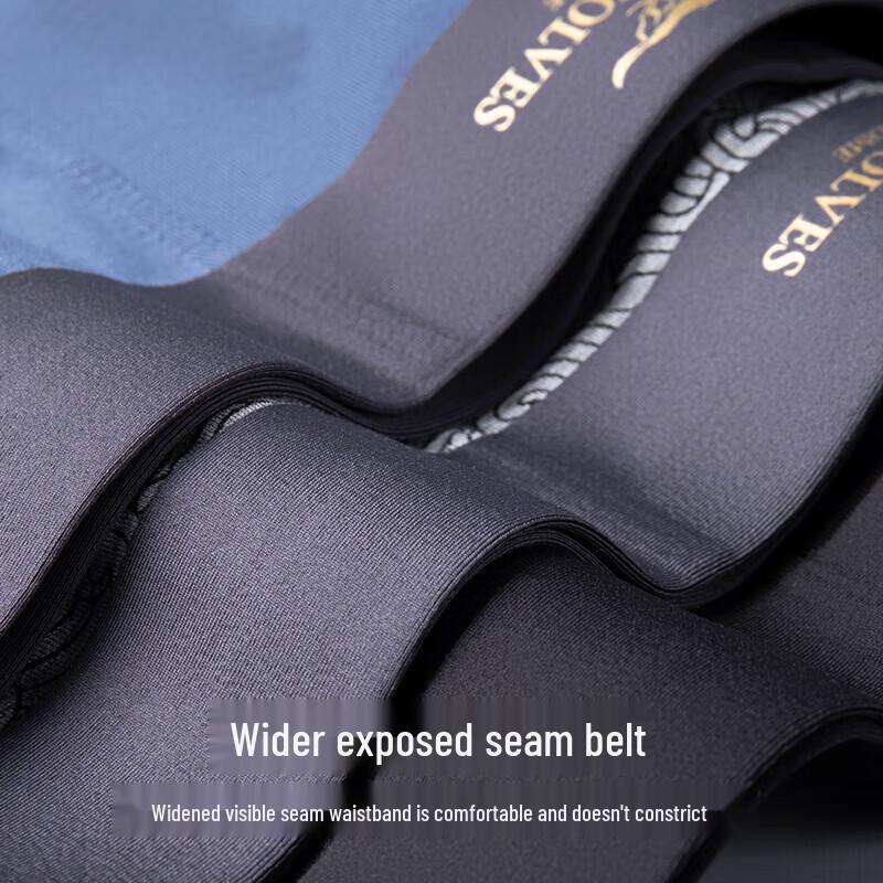 Qipilong Men's Luxury Graphene Ice Silk Boxer Briefs 3-Pack