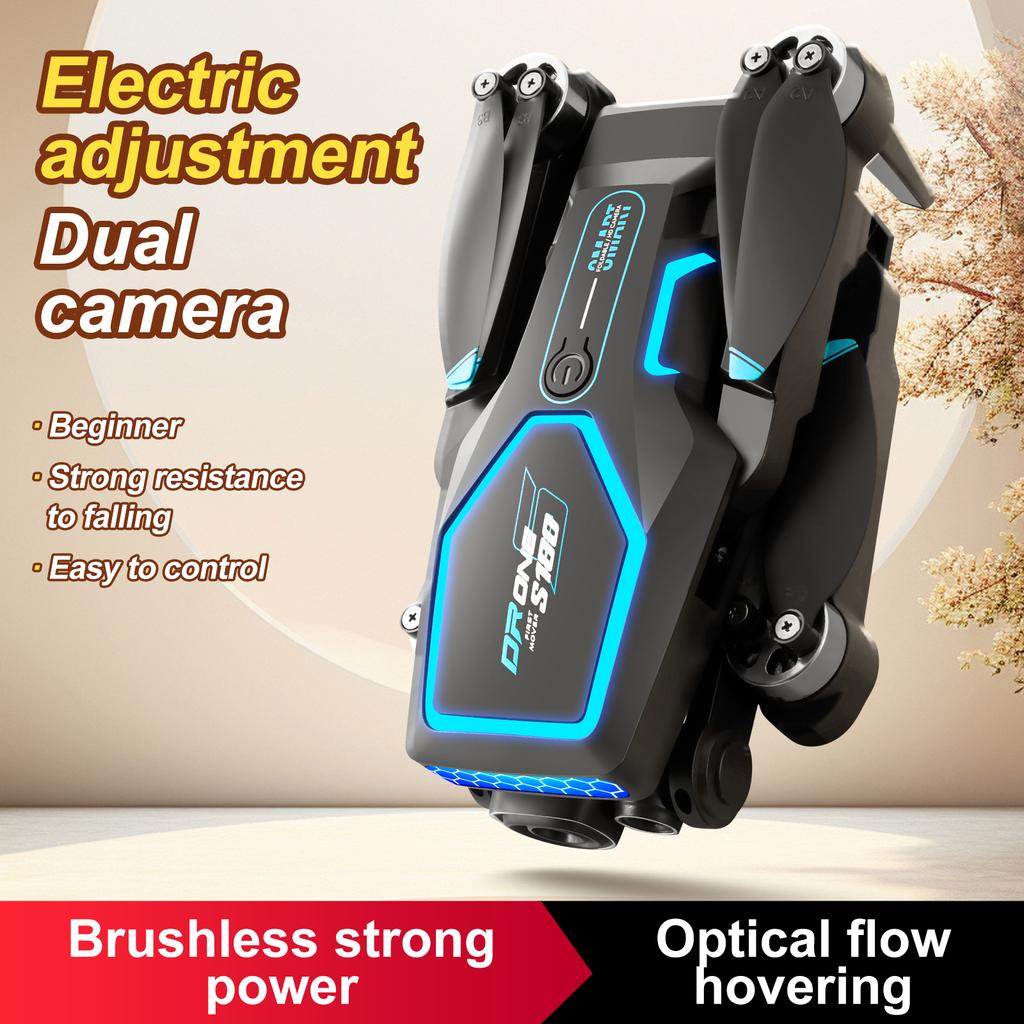 Non-Toxic S180 4K Rc Drone Remote Control Esc Optical Flow Avoidance Horizontal Overhead S 90 Degree Angle Indoor Cool Lights Dron Toys