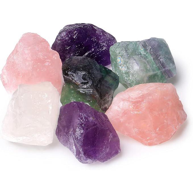 Large Natural Raw Pink Crystal and Amethyst Aromatherapy Home Decor Stones