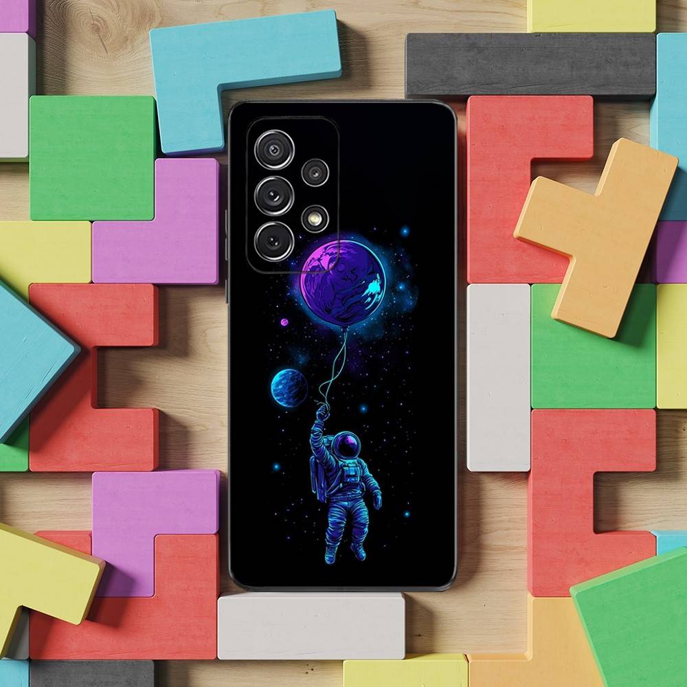 

Cute Cartoon Astronaut Phone Case For Samsung S9,S10,S20,S10,S21,S25,S24,S23,Ultra,FE,Plus,Lite,Soft Silicone Black Cover SamsungS24ULTRA