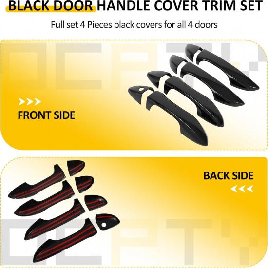 

OCPTY 4PCS Door Handle Covers for 2014-2019 for Toyota Corolla Exterior Driver Side & Passenger Side Car Door Handle Covers Trim Kit Black