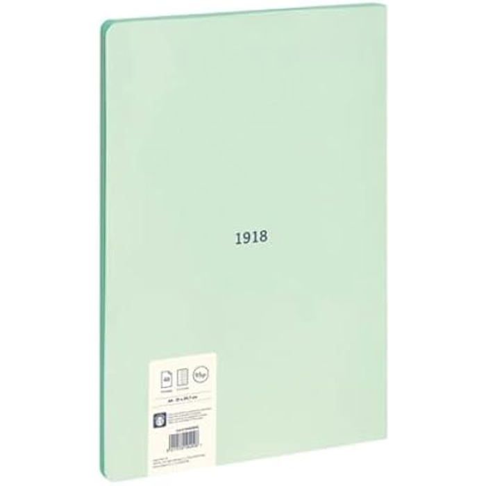 Cahier Collé MILAN - Papier Quadrillé - 48 Feuilles A4 - Série 1918 - Vert