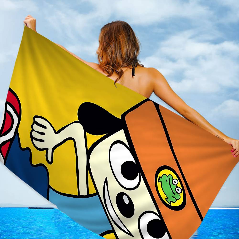 Classic Game P-Parappa T-The R-Rapper Microfiber Printed Beach Towel Mountain Climbing Yoga Beach Swimming Running Absorbent