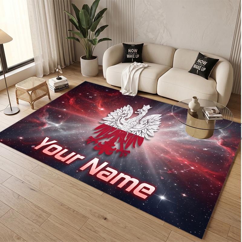 Tappeto in Velluto di Cristallo Personalizzato Modello Calcio Polonia Tappetino Antiscivolo per Pavimento