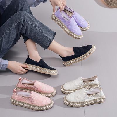 Damenschuhe flachsohlige Fischer-Schuhe Sommer neu atmungsaktiv Mode alte Peking Stoffschuhe Damen Freizeitschuhe Einzelne Schuhe