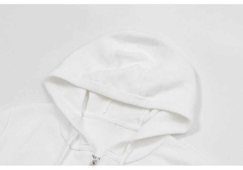TB JL Double-Sleeve Hooded Knit Sweater Jacket – Warm, Fashionable, Versatile Zipper Style for Couples