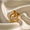 Youthway Stainless Steel Exaggerated Three Ball Open Ring Gold Pvd Plated Finger Trendy Jewelry New