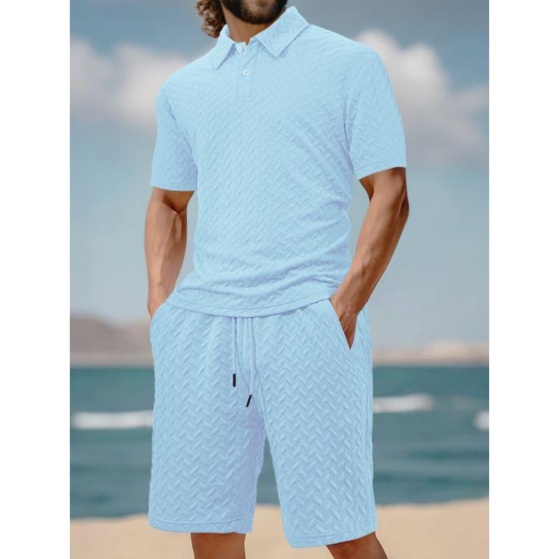 Men Jacquard Fabric Polo Shirt Summer Thin Breathable Moisture Wicking Short Sleeve T Shirt