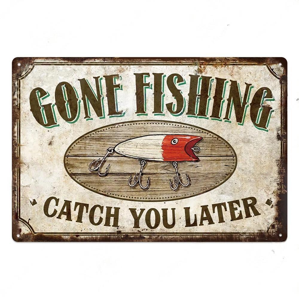 Lake House Posters Vintage Metal Tin Signs Decor Rustic Plaque Metal Plate Wall Art Decor for Living Room