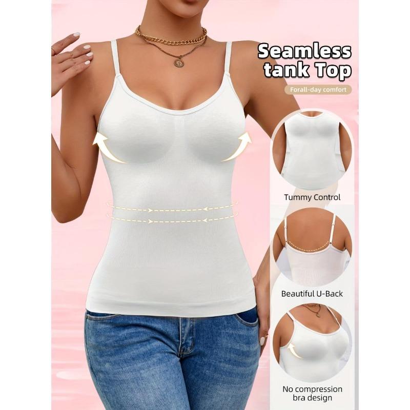 Женская майка-топ с утягивающим эффектом - бесшовная, удобная, утягивающая живот, майка-топ с утягивающим эффектом из синей нейлоновой смеси с безрукавным дизайном для повседневной носки L белый