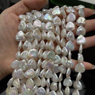 1String, White Natural Freshwater Pearls, Baroque Heart-shaped Pearl Beads, 13×13mm, for DIY Necklace, Jewelry Making Crafts, Length 36 Cm