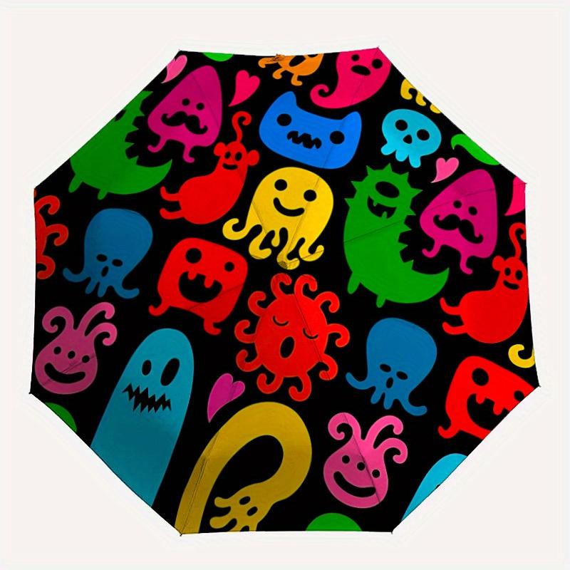 

1pc Colorful Creatures Automatic Open/Close Umbrella, Ideal Fan Gift for Birthday, Christmas, Trendy Fashion y250828090
