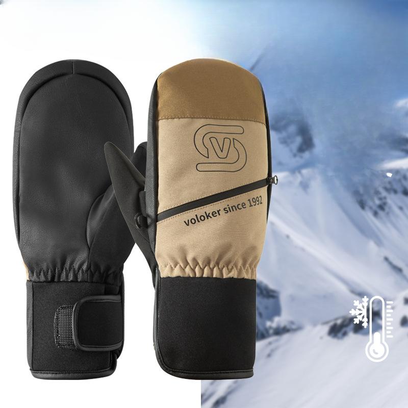 Single and Double Snowboard Gloves for Women Touch Screen Winter Outdoor Cycling Waterproof Warm and Stuffy Gloves for Men Windproof