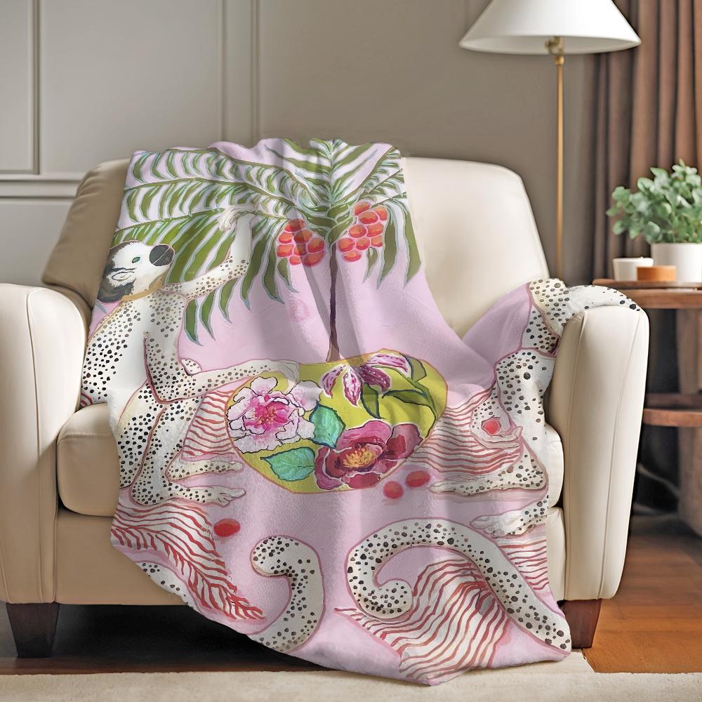 Aesthetic Animal Exotic Style Art Blanket Warm Soft Suitable For Bedroom Sofa Bed Living Room Office Travel Camping Gifts
