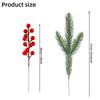 30PCS Artificial Christmas Pine Branches with Red Berries, Plastic,DIY Wreath Making Supplies for Home Holiday Decor