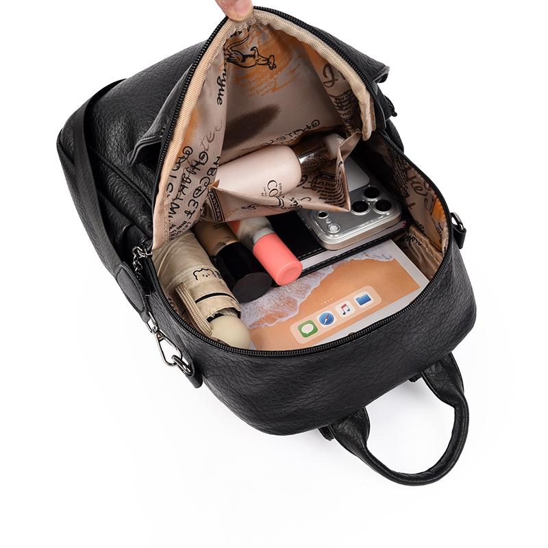 Women's Soft Leather Backpack School Bookbags for Girls Bagpack Large Capacity Designer Travel Rucksack High Quality Mochilas