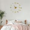 Yousheng Frameless Acrylic 3D Wall Clock Modern Non Ticking Silent DIY Home Office Bedroom Living Room Indoor Digital Analog Clock Decoration