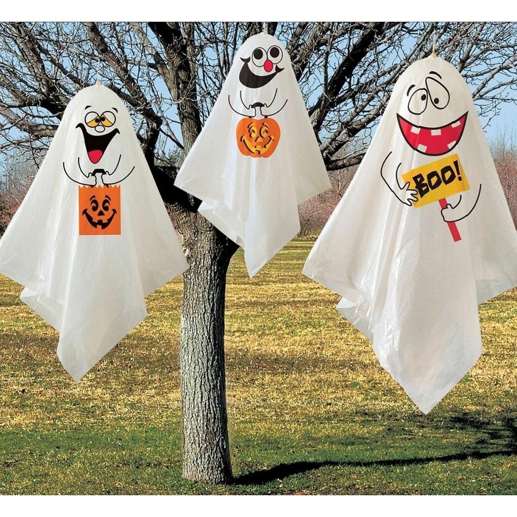 

Haunted Halloween 3 Hanging White Ghost Spooks Party Decoration Indoor Outdoor