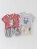 Summer Cartoon Patch Baby T-Shirt & Pants Set