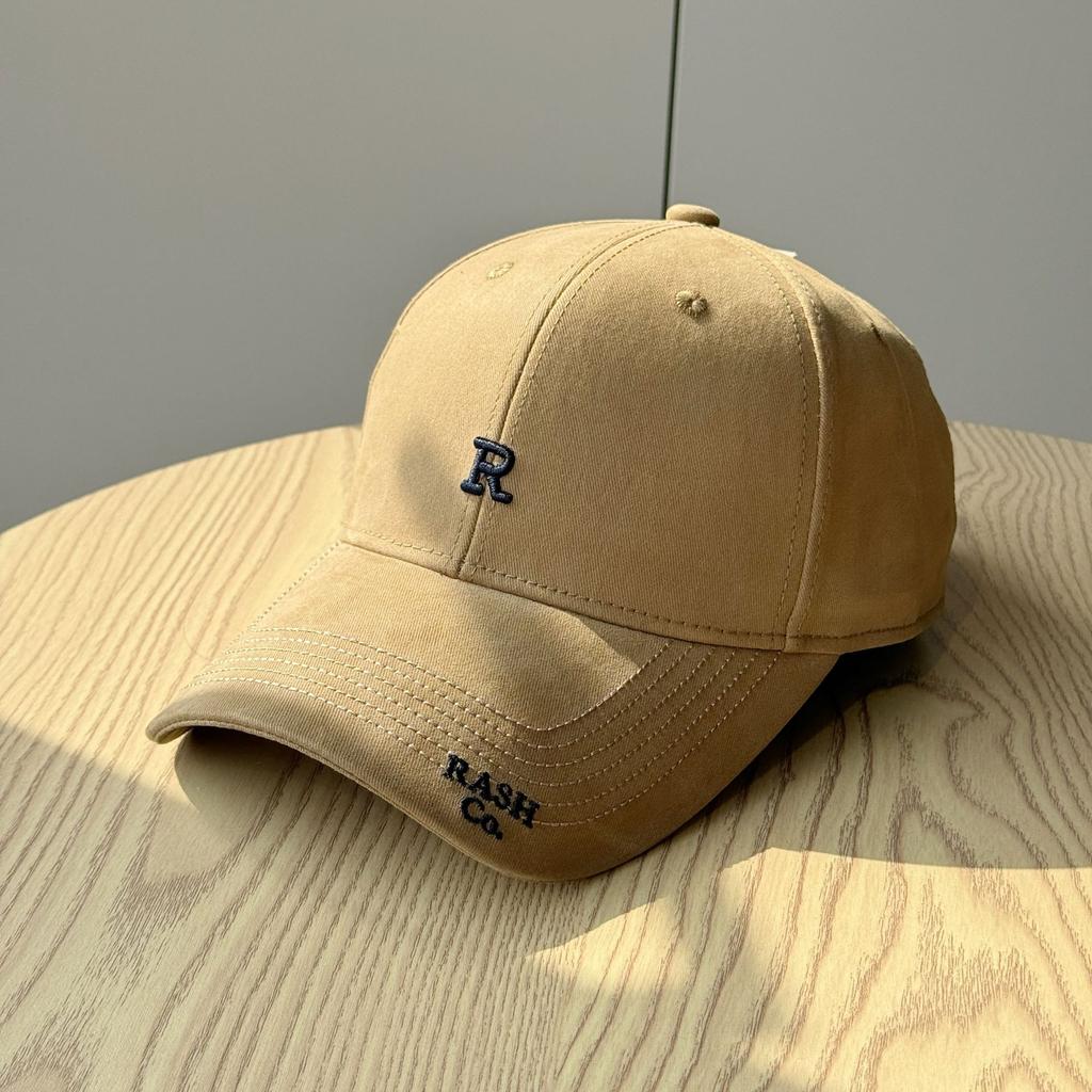 3D Embroidered Letter Baseball Cap for Women, Spring and Autumn Versatile, Face-Slimming, Korean Style, Large Head Circumference, Wide Brim, Trendy