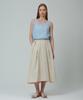 Pin Black Pintuck Flare Volume Skirt Beige