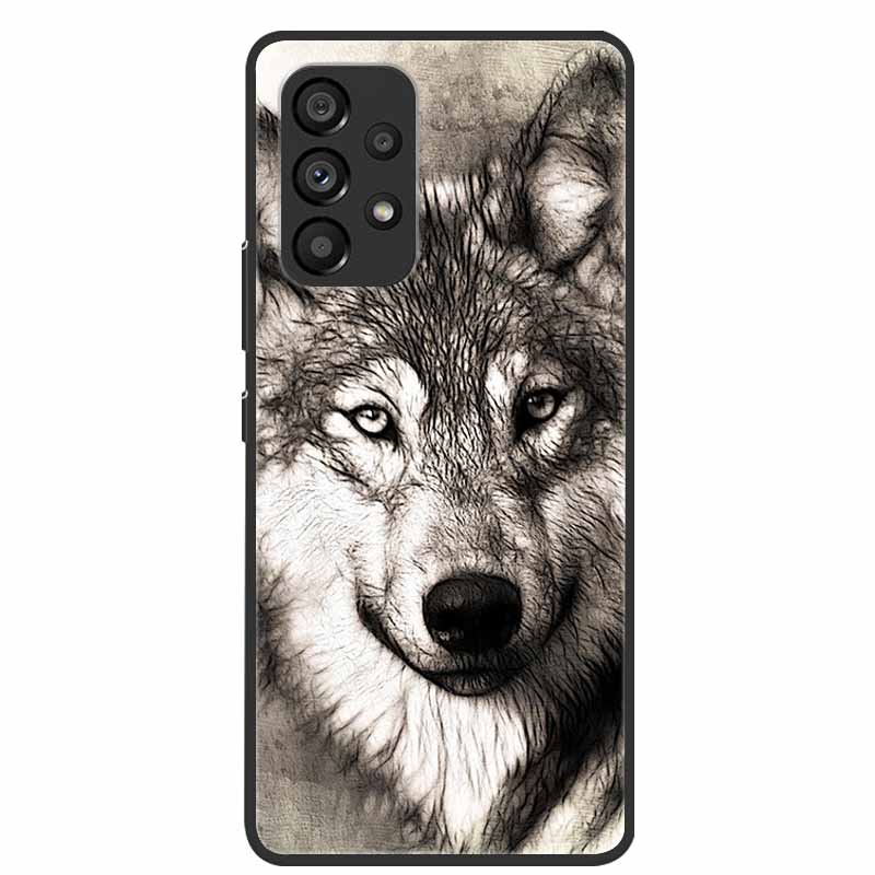 For Samsung Galaxy A53 5G Case Animals Silicone TPU Soft Phone Back Cover Case For Samsung A53 5G SamsungA53 Wolf Funda Coque