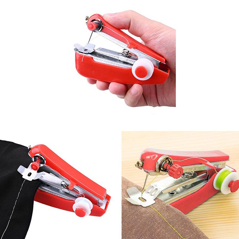 Sewing Machine and Sewing Thread Set 1PC Mini Handheld Sewing Machine with 10 Roll Sewing Thread Portable Pocket Manual Tool ZYF