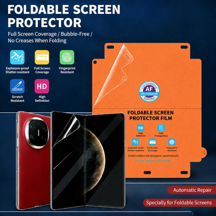 Foldable Phone Inner Screen HD Soft Protector Hydrogel Film with Positioner