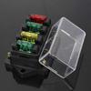 4 Way Blade Fuse Box Holder Block Auto Car Van Marine Motorcycle Boat Universal Metal Fuse Box for Standard Blade Fuses ATO Holder Block Car Boat