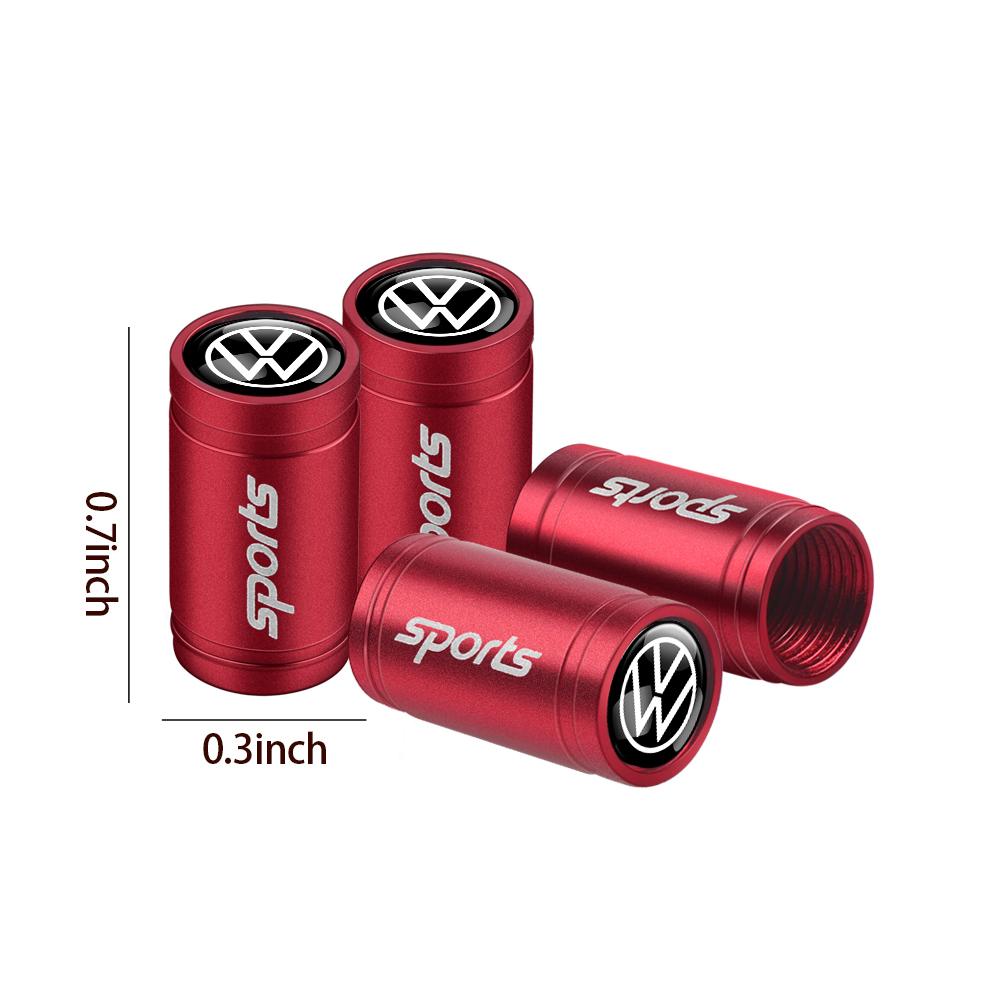 4Pcs Car Tire Valve Caps Metal Wheel Dust Covers Accessories for Volkswagen VW Rline Golf 4 5 6 7 Tiguan Passat B5 B6 B7 CC MK5 CWU1
