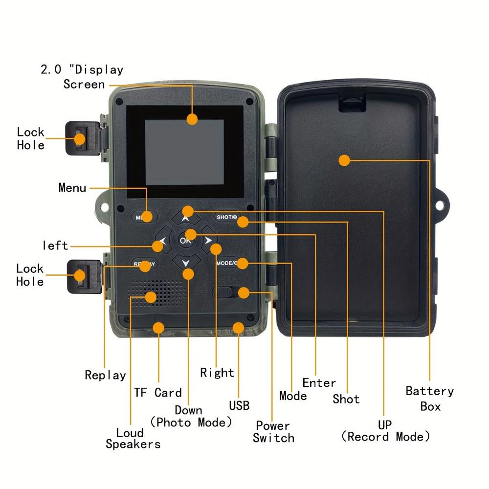 36MP Night Vision Trail Camera for Wildlife Photography